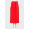 Red culottes with asymmetrical top
