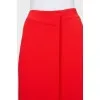 Red culottes with asymmetrical top