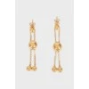 Gold drop earrings with balls