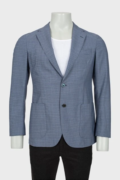 Men's checkered wool jacket