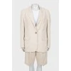Beige cotton and linen suit