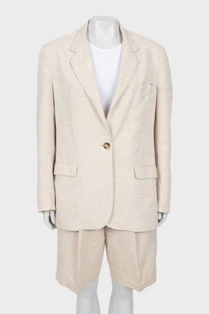 Beige cotton and linen suit