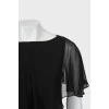Silk black dress with frill