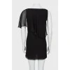 Silk black dress with frill