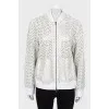 White leather jacket with perforations
