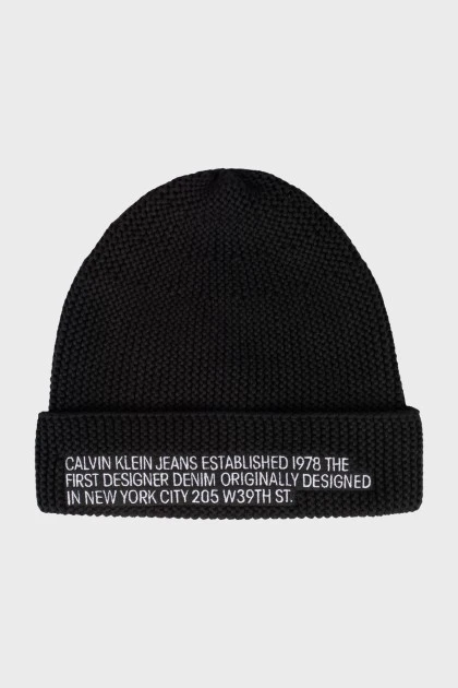 Men's knitted hat in black