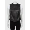 Leather vest with pockets