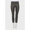 Gray leather trousers