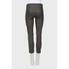 Gray leather trousers
