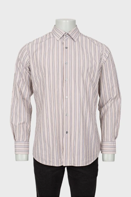 Men's mixed color striped shirt