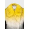 Two-tone fur coat with press-studs closure 