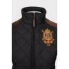 Quilted vest with suede