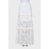 Lace white maxi skirt