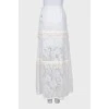 Lace white maxi skirt