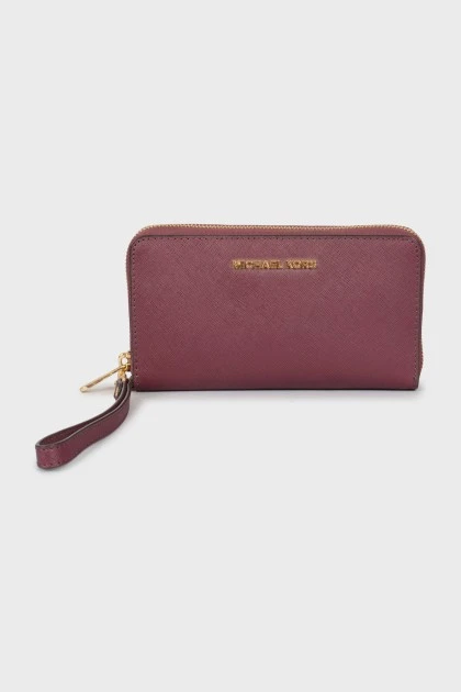 Purple wallet with strap