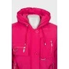 Pink down jacket with pockets