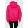 Pink down jacket with pockets