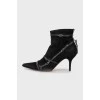 Suede ankle boots with buckles