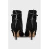 Suede ankle boots with buckles