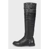 Black boots with silver hardware