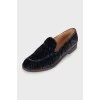 Printed textile loafers