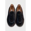 Printed textile loafers