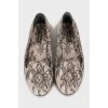 Patterned leather ballerinas