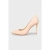 Light pink suede shoes