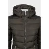 Quilted down jacket with silver hardware