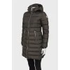 Quilted down jacket with silver hardware