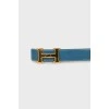 Leather belt with gold-tone hardware