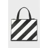 Striped leather crossbody bag