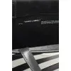 Striped leather crossbody bag