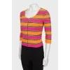 Striped cardigan with 3/4 sleeves