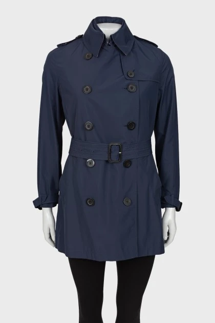 Dark blue trench coat with vest