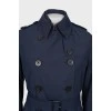 Dark blue trench coat with vest