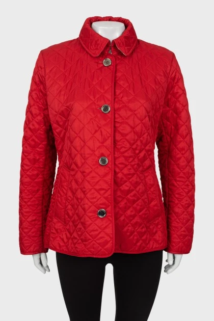 Red button down jacket