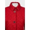 Red button down jacket