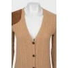Long cardigan in wool and cashmere