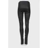 Leather pants with elastic