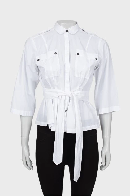 Shirt with 3/4 sleeves at the waist