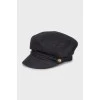 Black beret with visor