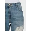 Blue jeans with ripped effect