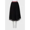 Midi skirt with contrast belt