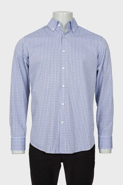 Men's blue checkered shirt