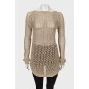 Knitted sweater with cutout back