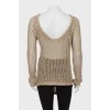 Knitted sweater with cutout back