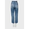 Blue mom fit jeans with ripped effect