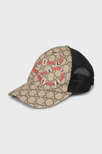 Leather cap with mesh