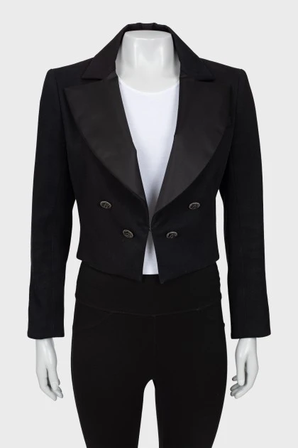 Black jacket with peak lapels